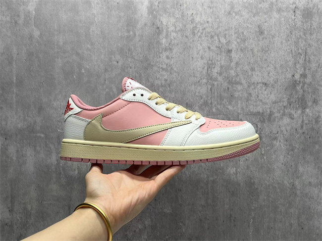 Women's Running Weapon Air Jordan 1 Pink/White Shoes 0481
